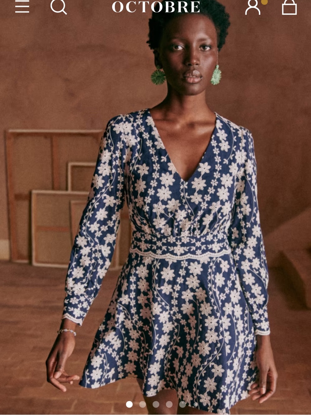 Sezane Ilona Dress - Navy Blue Floral  Dress